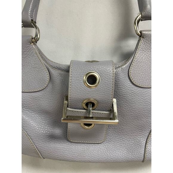 PRADA Vitello Daino Moon Shoulder Bag Purse Buckle Small Leather Purple Blue - Picture 2 of 14